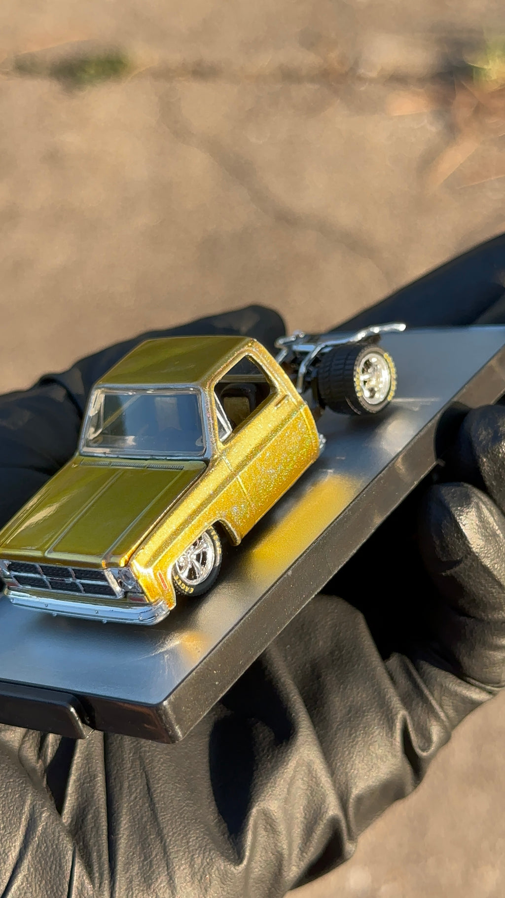 Custom 1/64 M2 Machines 1976 GMC Sierra Grande 15 Diecast — Hand-Painted