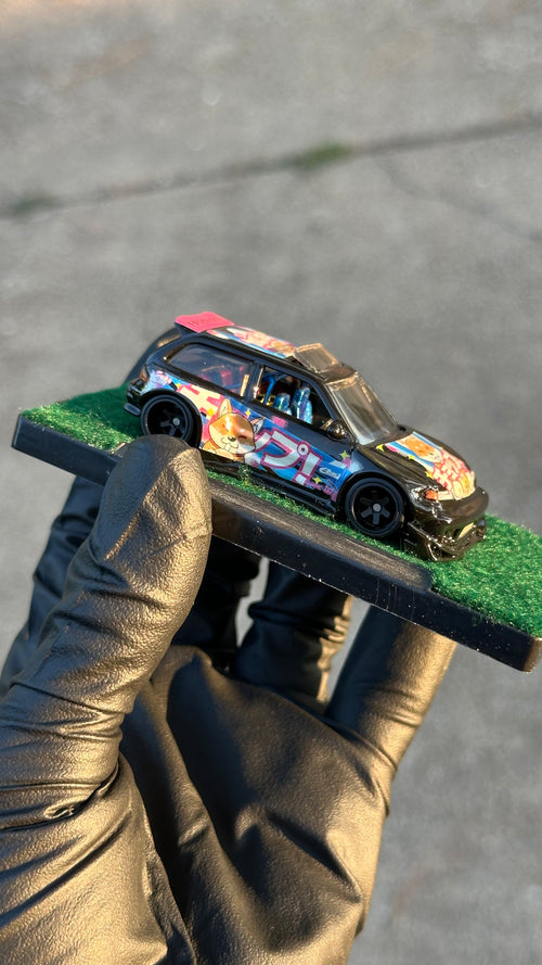 Custom 1/64 Hot Wheels Honda Civic EF Widebody Diecast — Hand-Painted by 24K Bandit